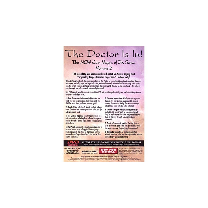 The Doctor Is In - The New Coin Magic of Dr. Sawa Vol 2 - DVD