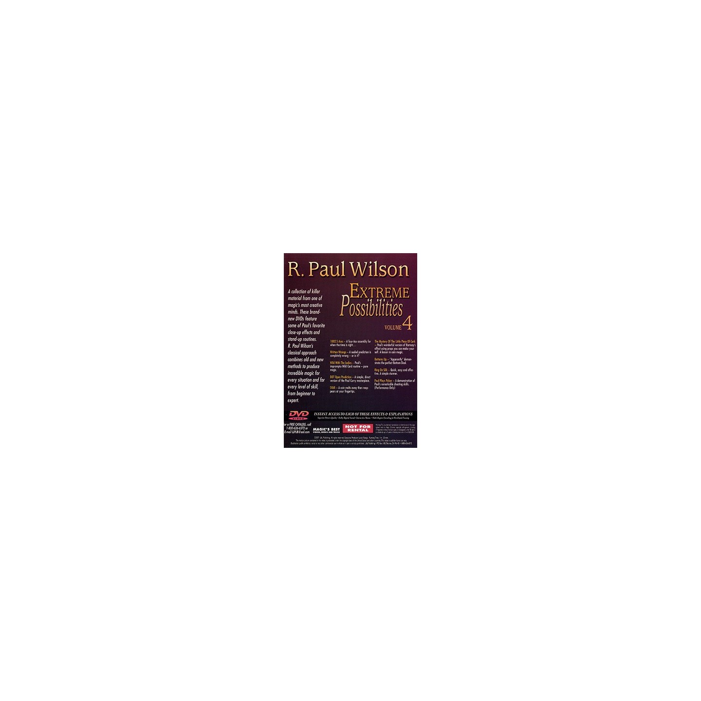Extreme Possibilities Volume 4 by R. Paul Wilson - DVD