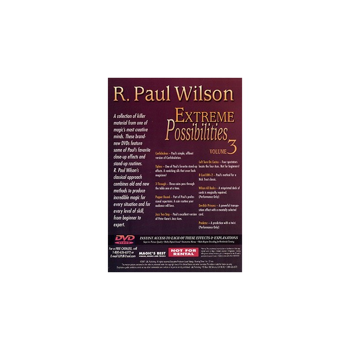 Extreme Possibilities Volume 3 by R. Paul Wilson - DVD