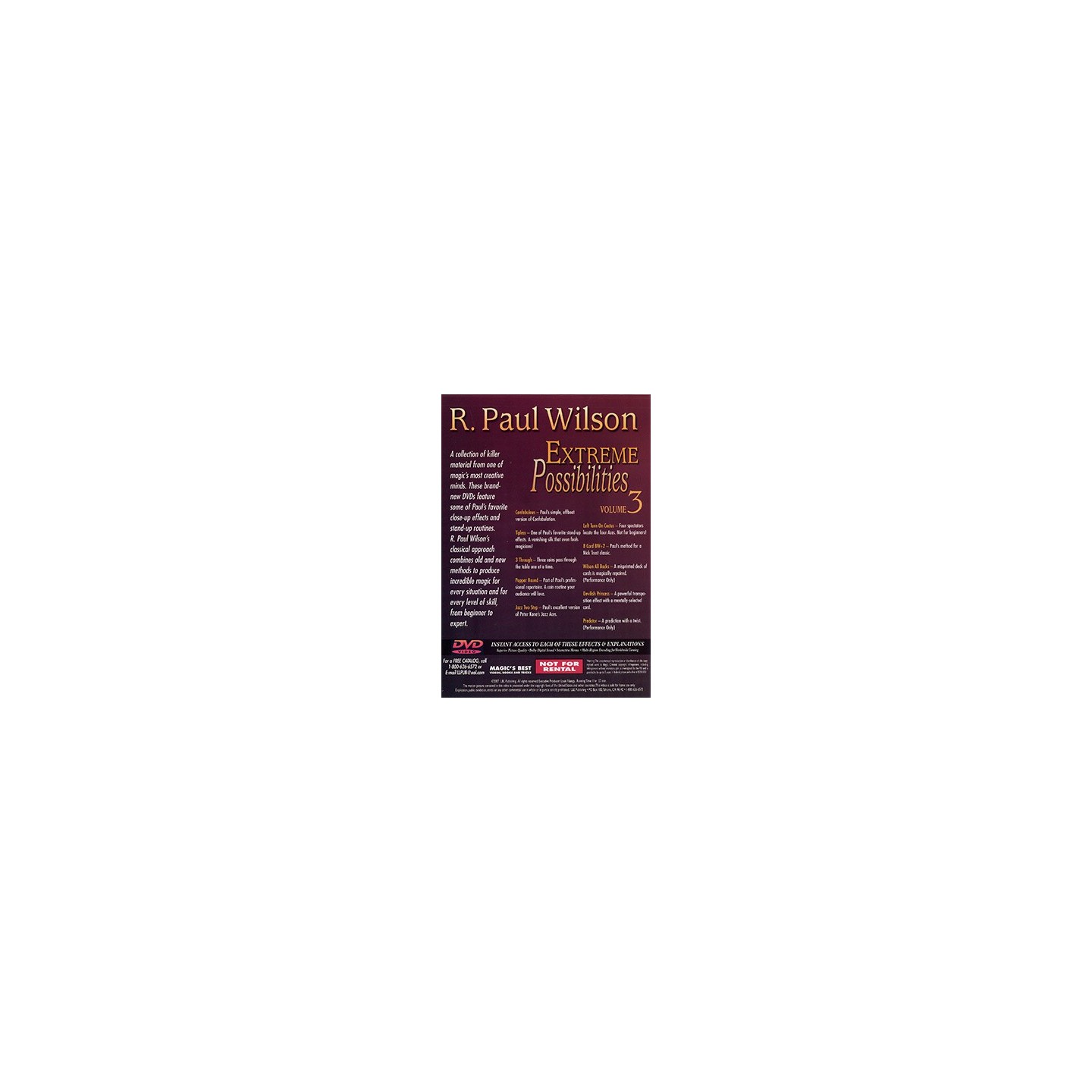Extreme Possibilities Volume 3 by R. Paul Wilson - DVD