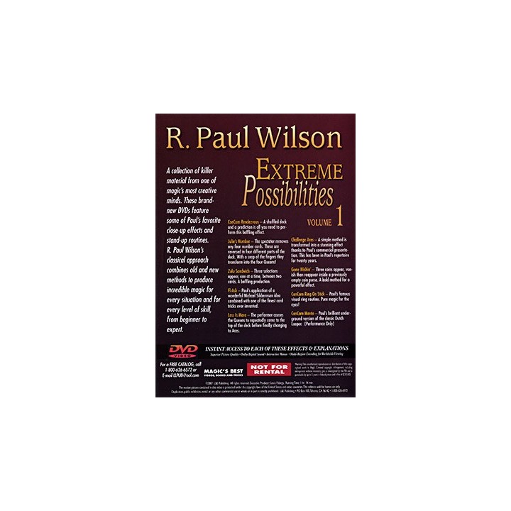 Extreme Possibilities Volume 1 by R. Paul Wilson - DVD