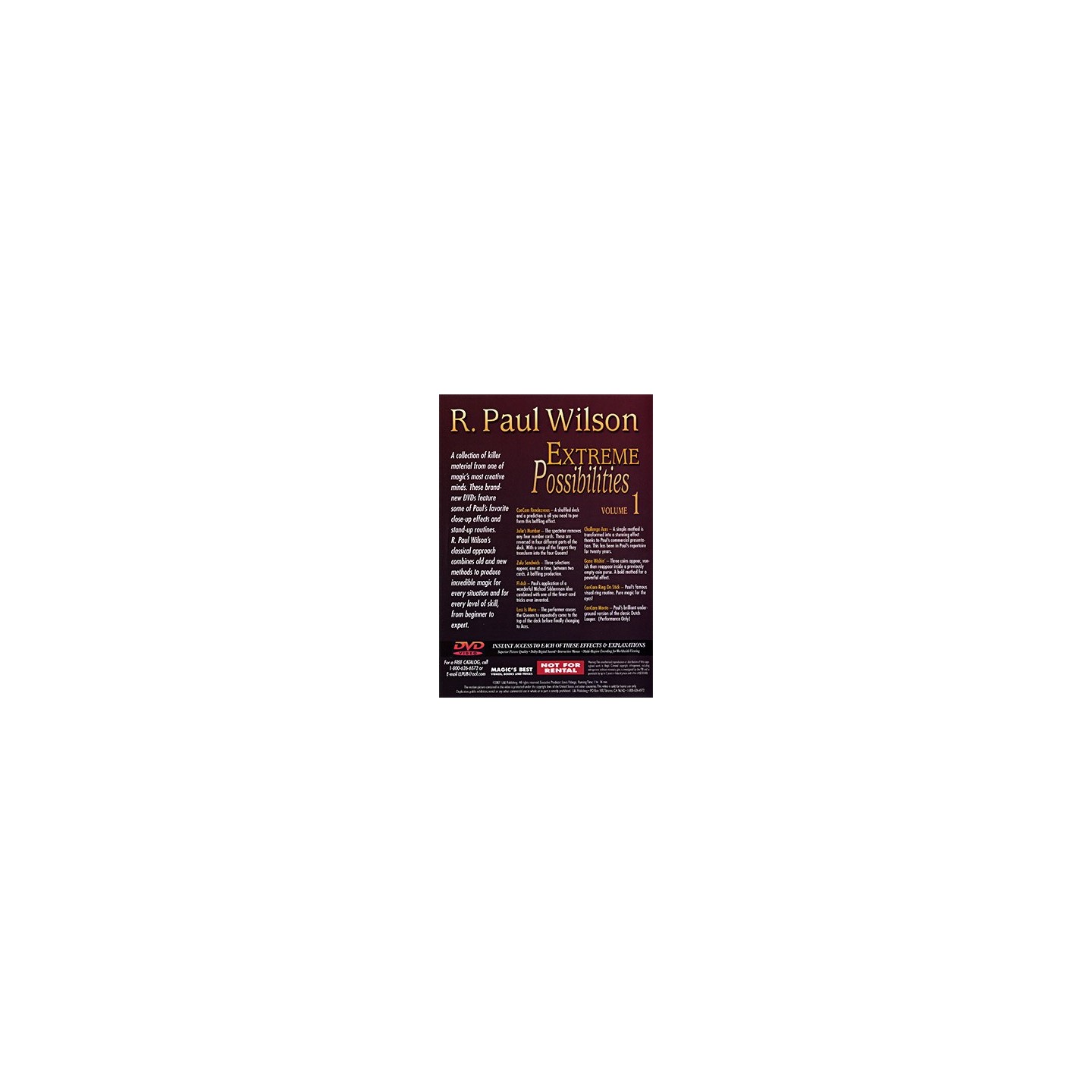 Extreme Possibilities Volume 1 by R. Paul Wilson - DVD