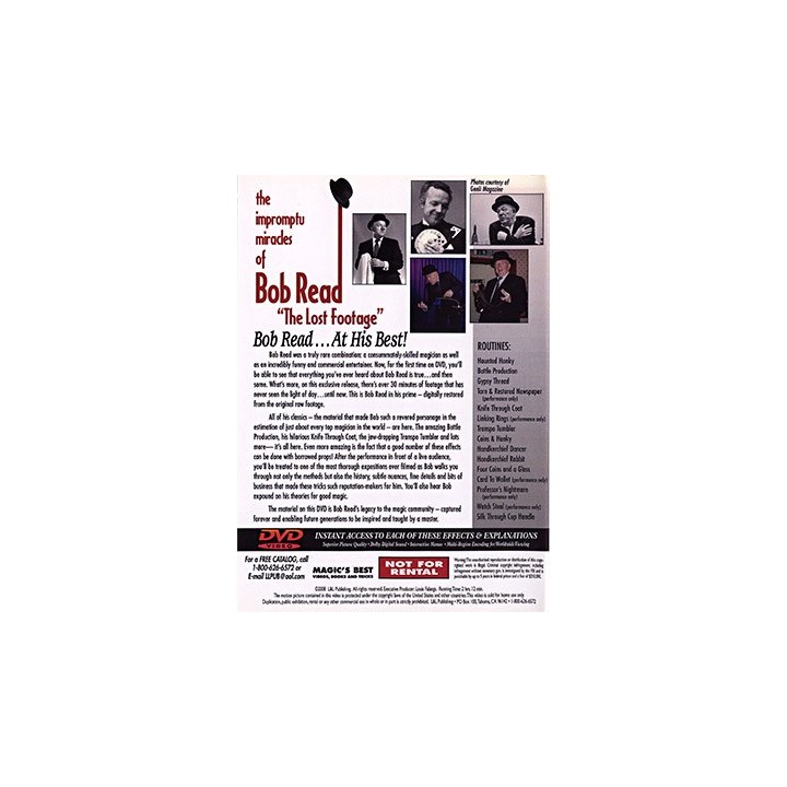 The Impromptu Miracles of Bob Read The Lost Footage by L&L Publishing - DVD