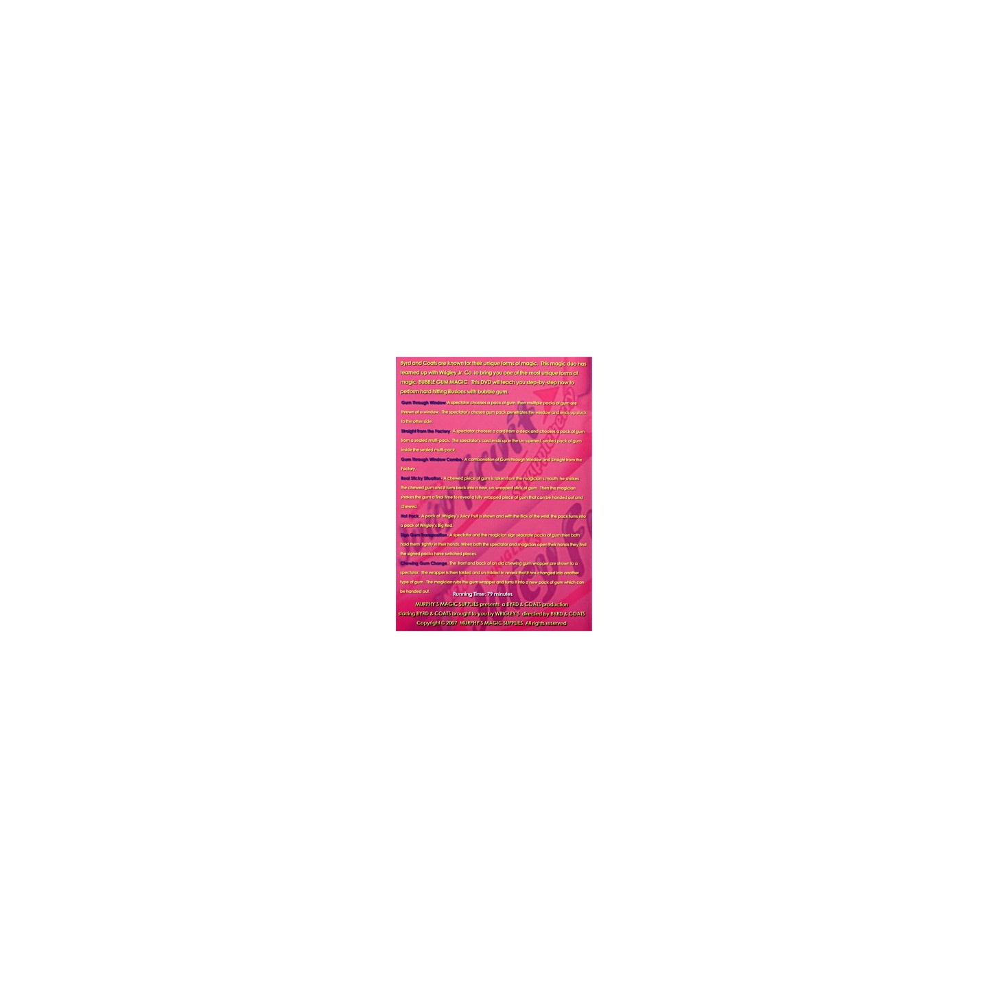 Bubble Gum Magic by James Coats and Nicholas Byrd - Volume 1 - DVD