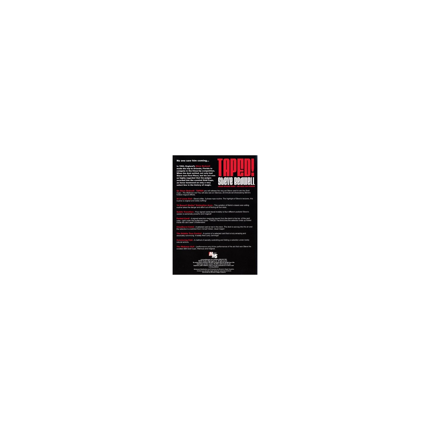 Taped! by Steve Bedwell - DVD