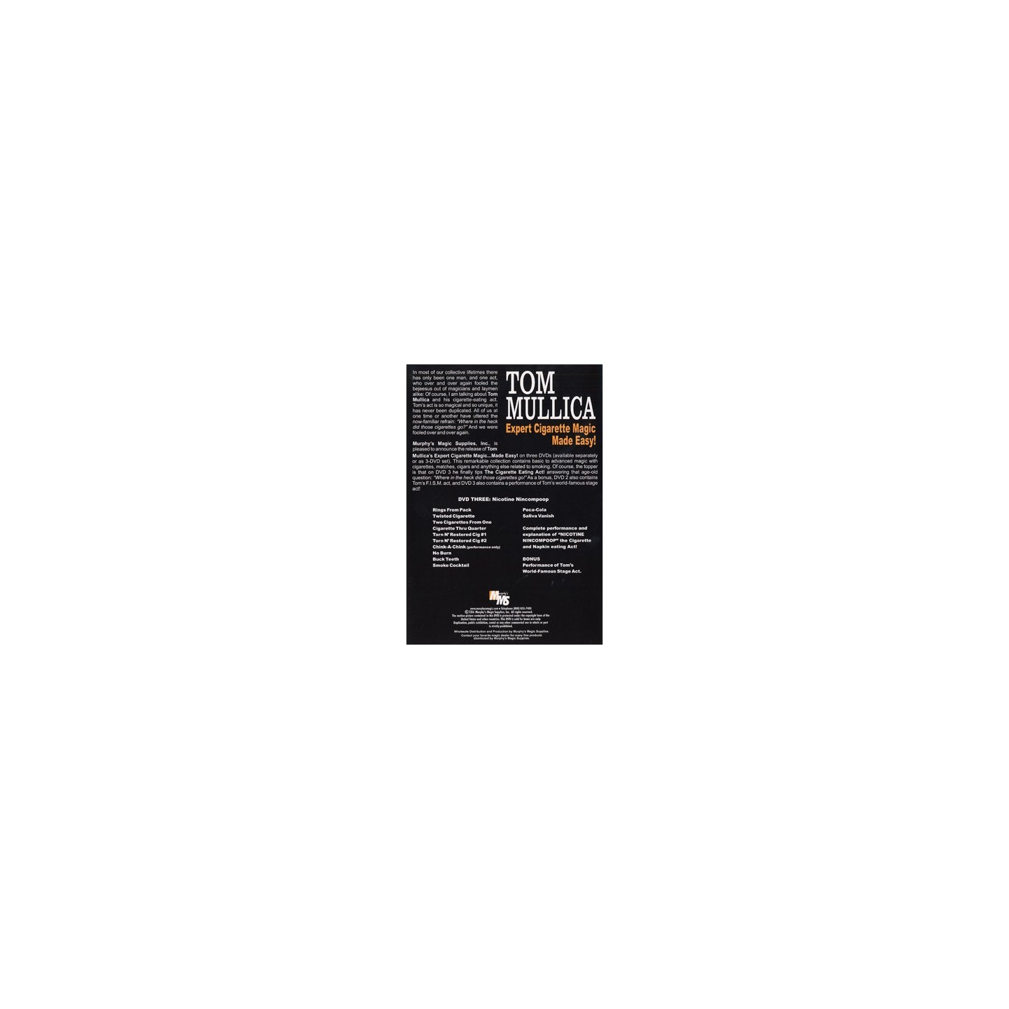 Expert Cigarette Magic Made Easy - Vol.3 by Tom Mullica - DVD