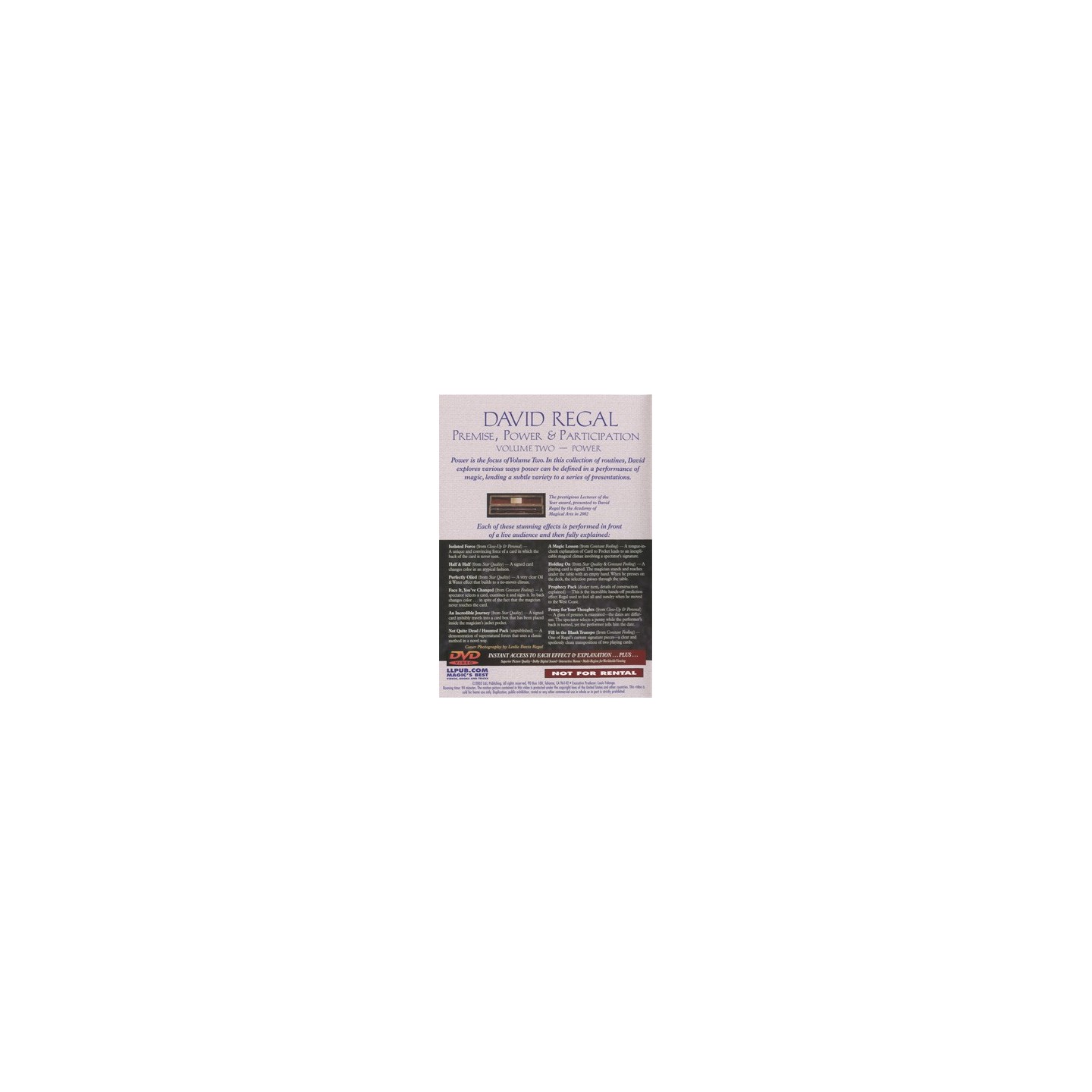 Premise Power & Participation Vol. 3 by David Regal and L & L Publishing - DVD