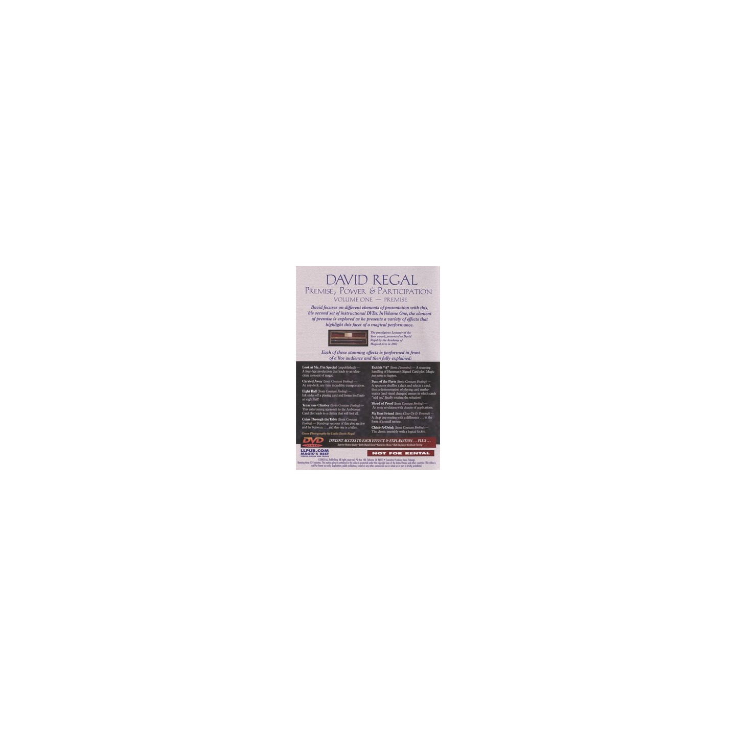 Premise Power & Participation Vol. 1 by David Regal and L & L Publishing - DVD
