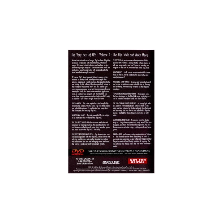 Very Best of Flip Vol 4 (Flip-Stick and Much More) by L & L Publishing - DVD