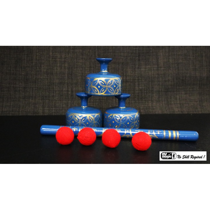 Indian Street Cups with Wand (Hand painted blue) by Mr. Magic