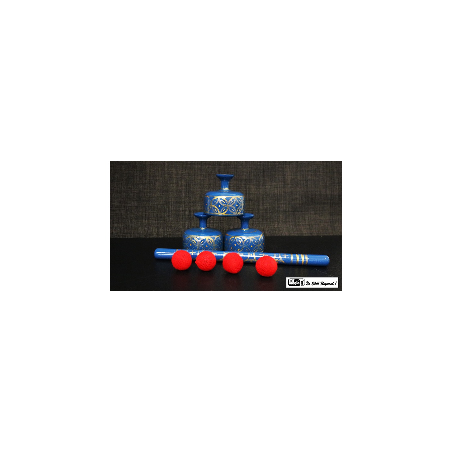 Indian Street Cups with Wand (Hand painted blue) by Mr. Magic