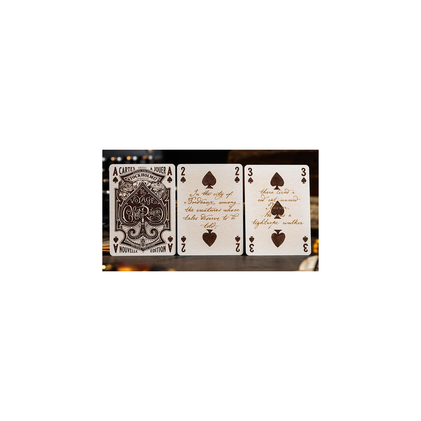 Le Voyage Du Chat Rouge Playing Cards by Stockholm17