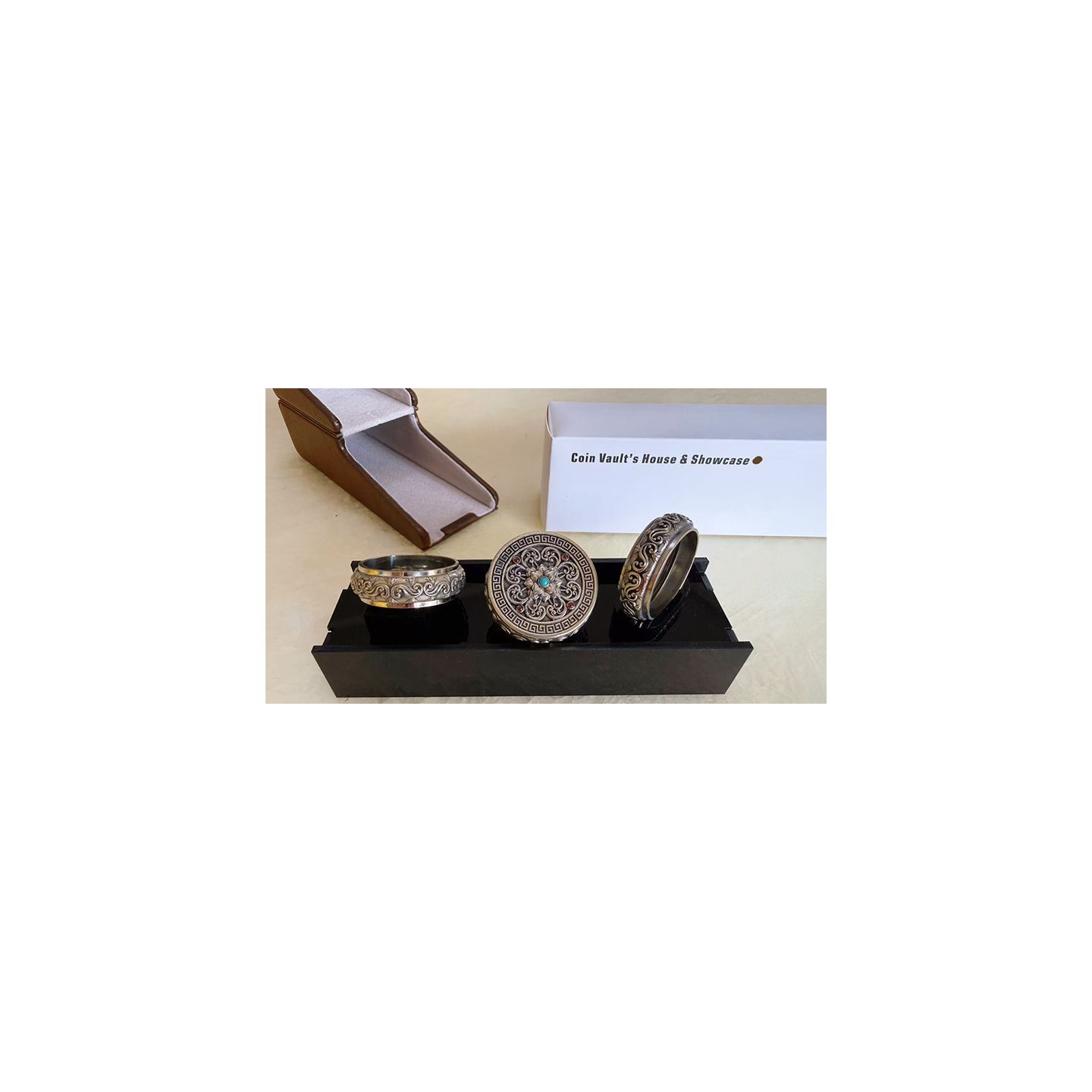 Coin Vault Case and Display Set (Brown)
