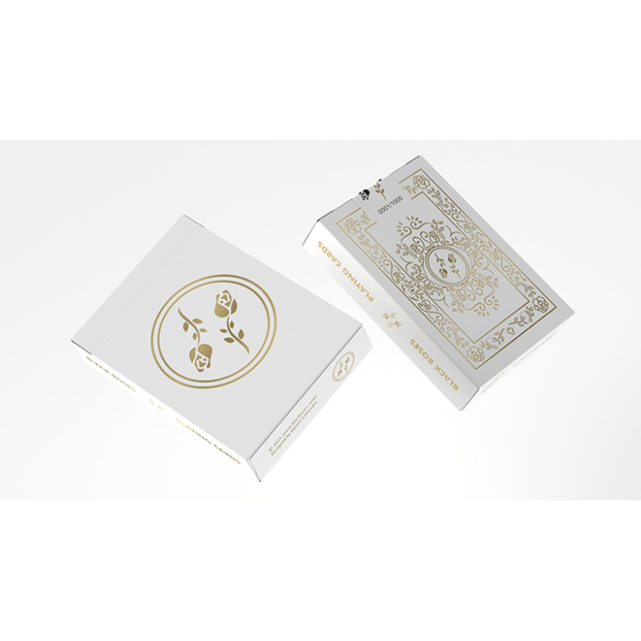 Black Roses White Gold Foil Playing Cards