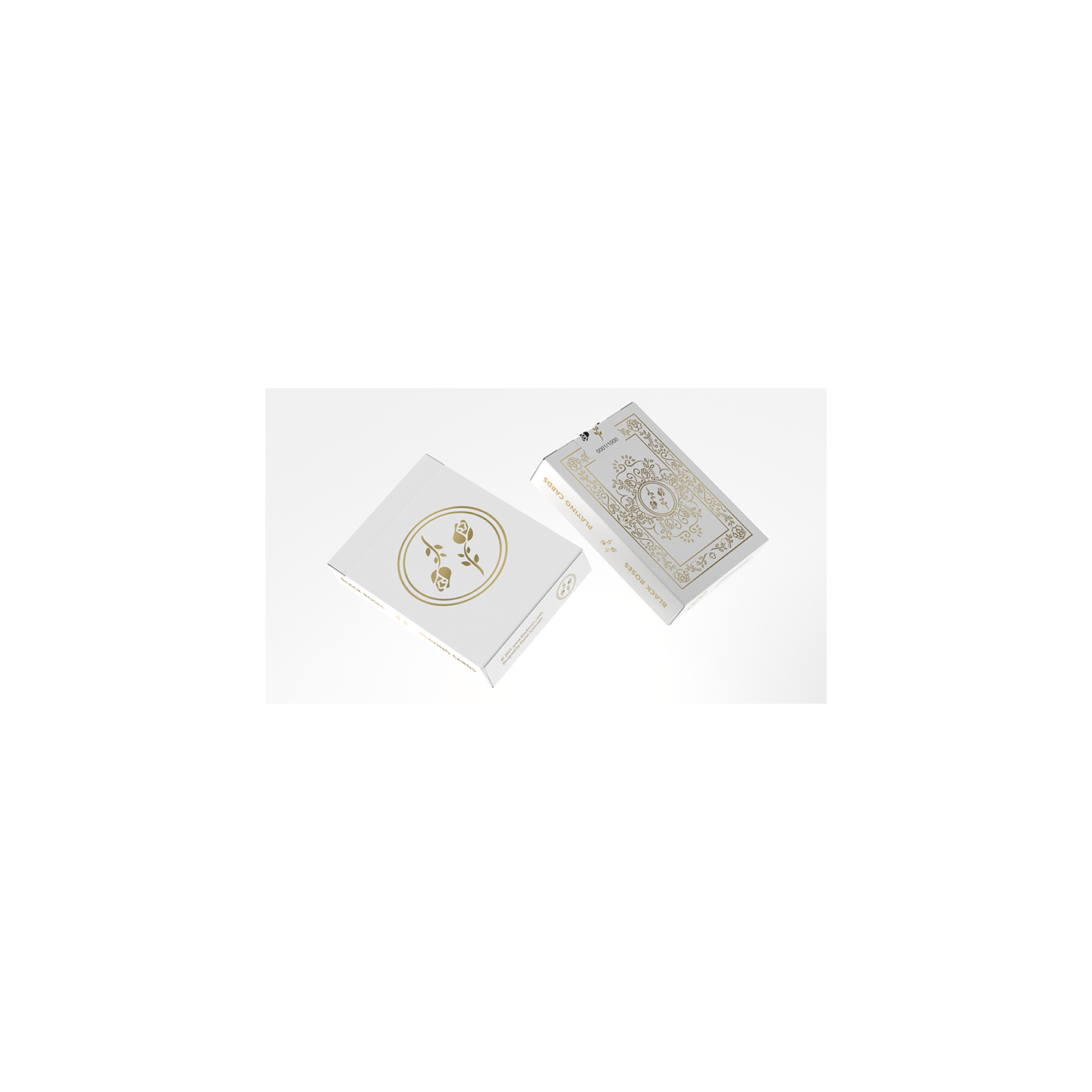 Black Roses White Gold Foil Playing Cards