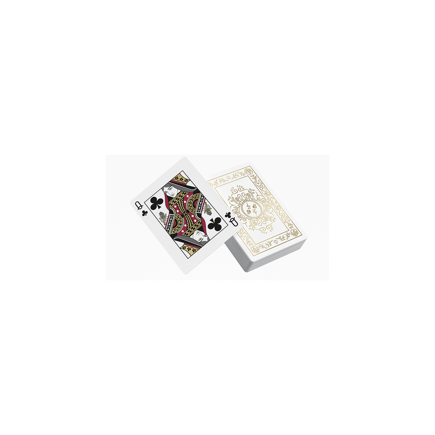 Black Roses White Gold Foil Playing Cards