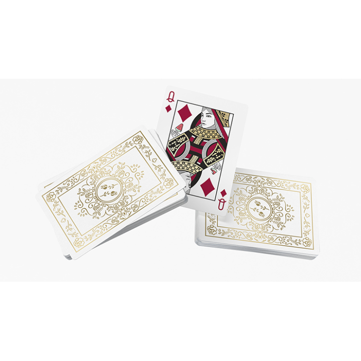 Black Roses White Gold Foil Playing Cards