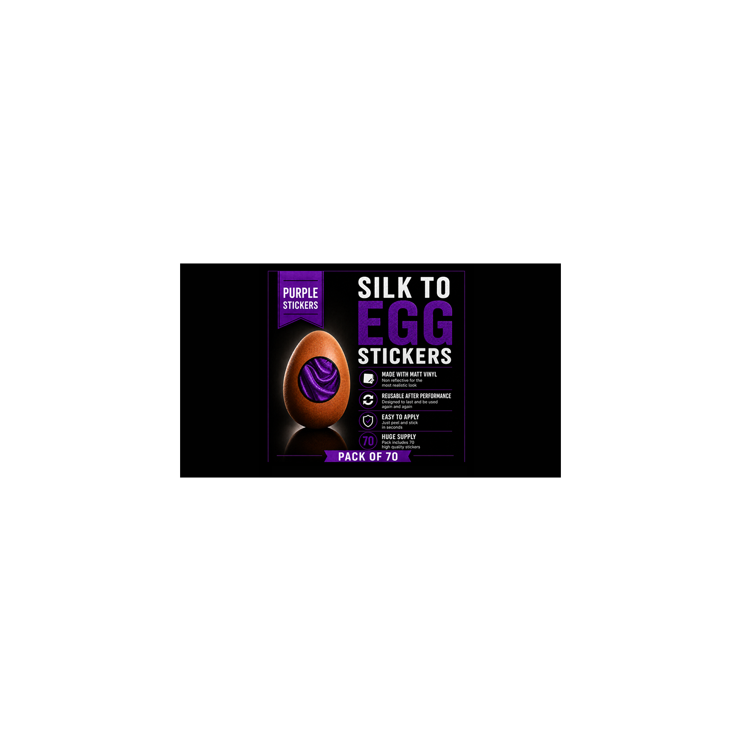 Silk to Egg Stickers (Purple) Pack of 70