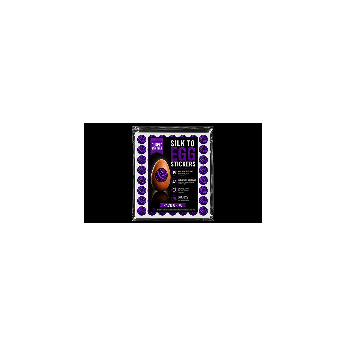 Silk to Egg Stickers (Purple) Pack of 70