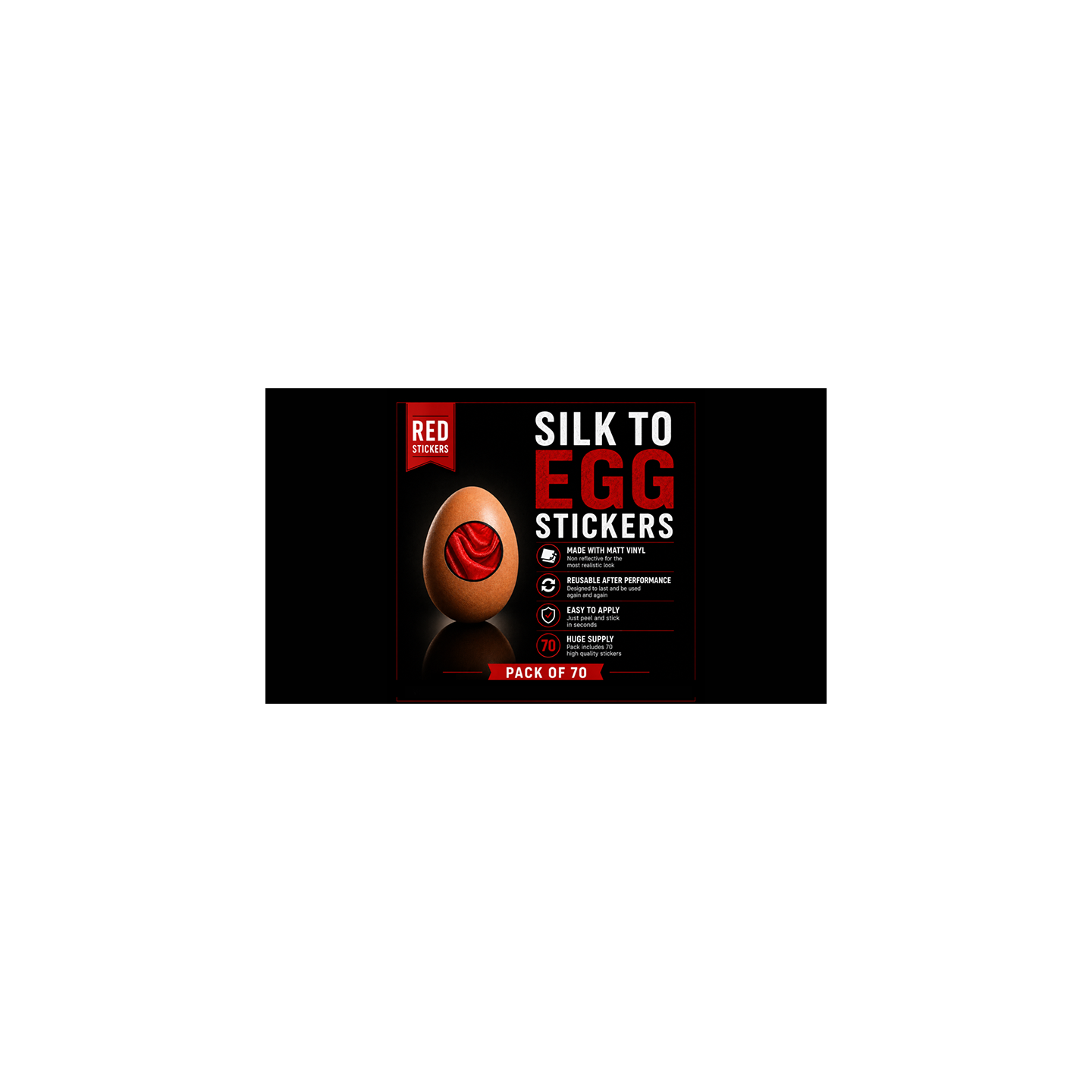 Silk to Egg Stickers (RED) Pack of 70