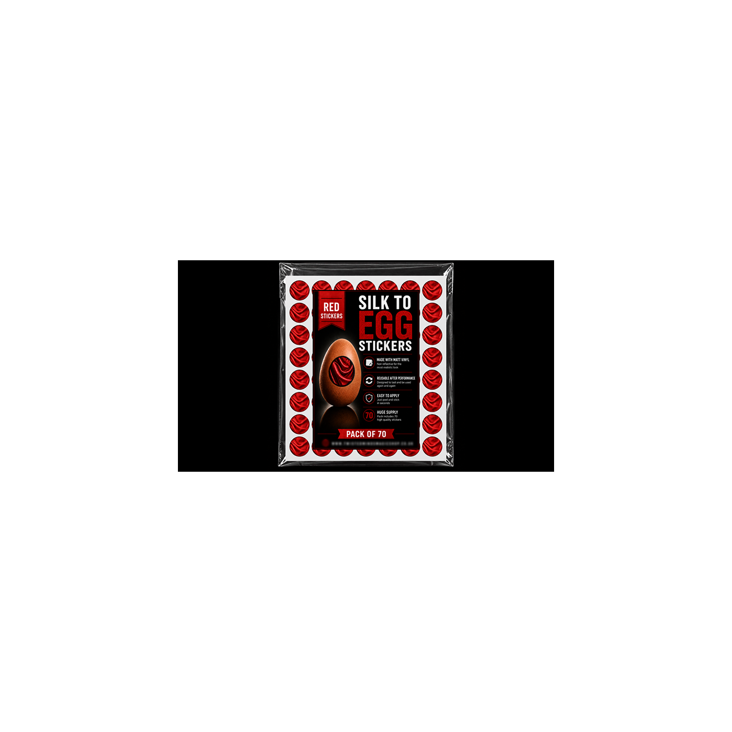 Silk to Egg Stickers (RED) Pack of 70
