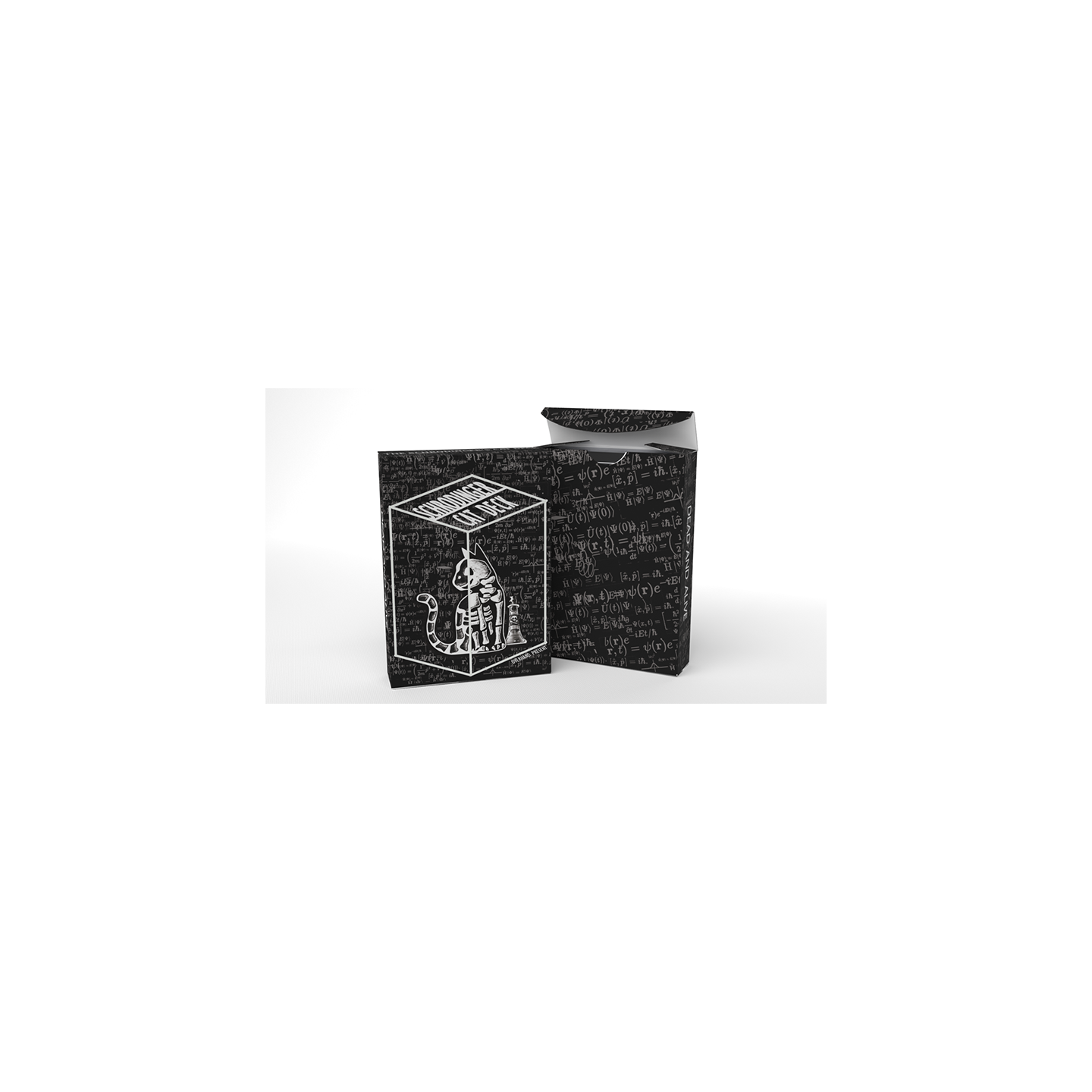 Schrodinger's Cat: Quantum Gilded Dead Black Playing Cards