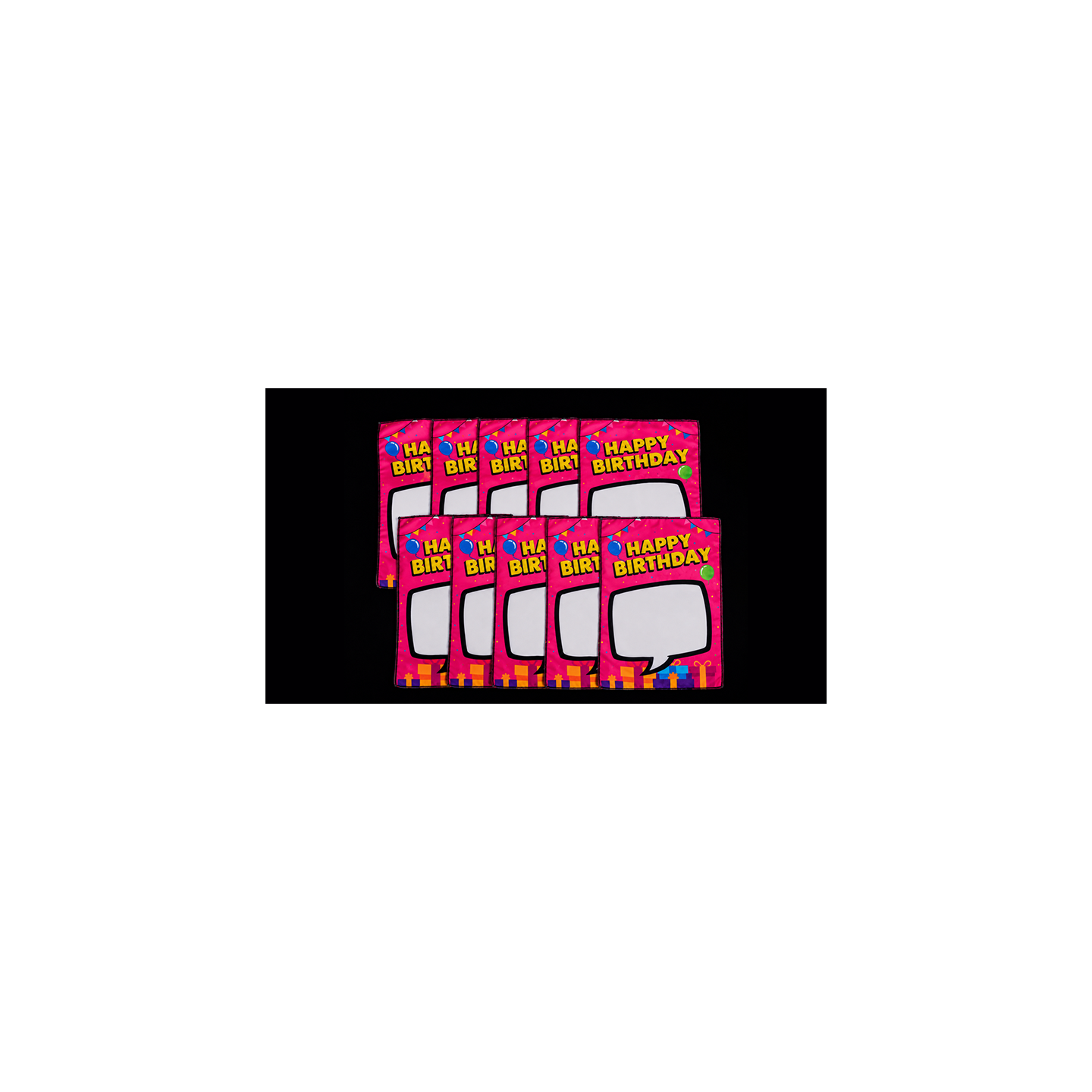 Birthday Silk Surprise REFILL (10 Silks) by PlayTime Magic DEFMA (Pink)