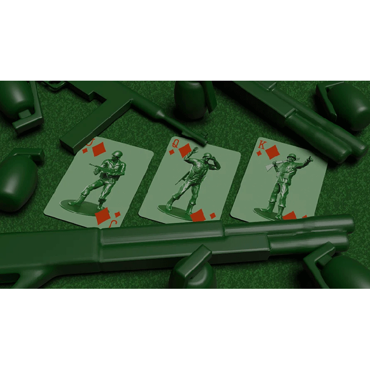 Army Men Playing Cards