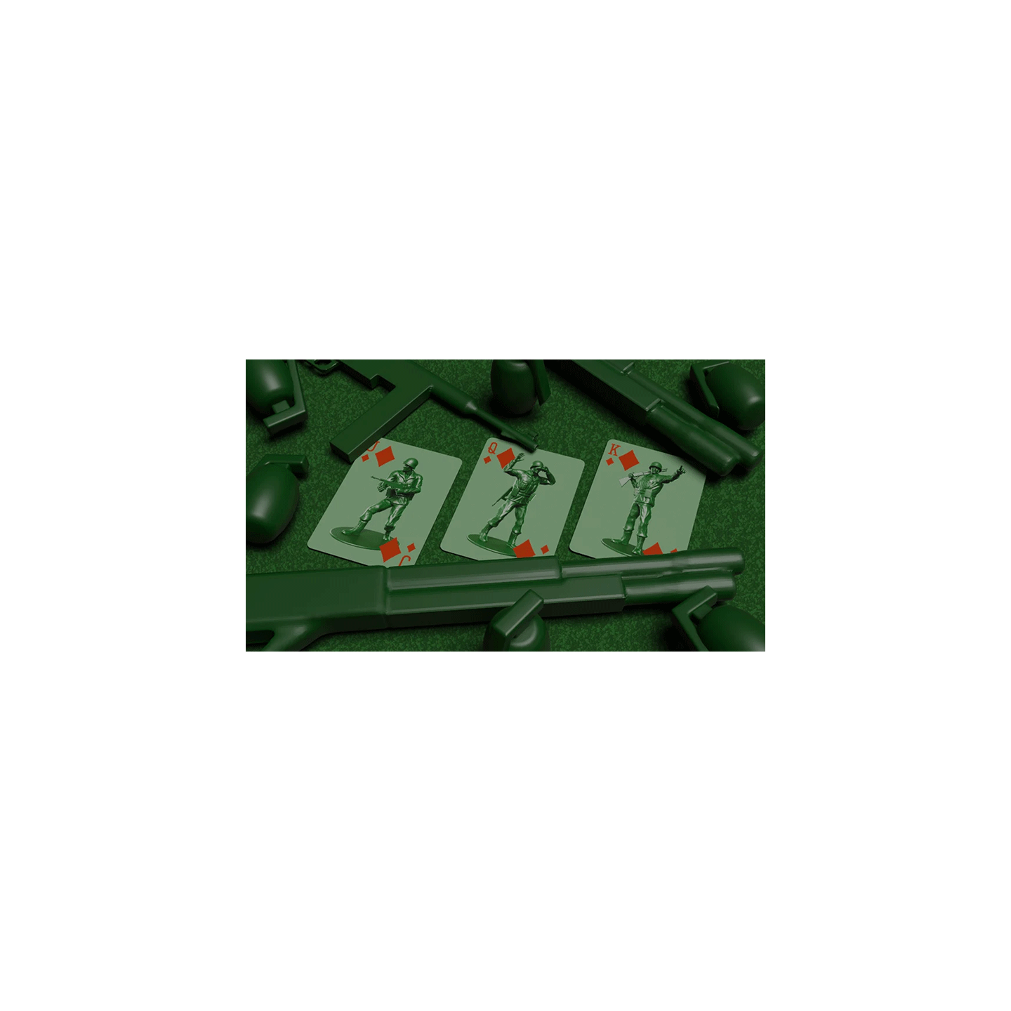 Army Men Playing Cards