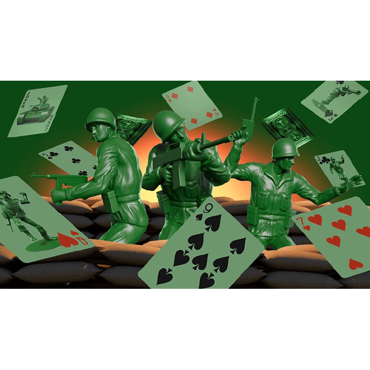 Army Men Playing Cards