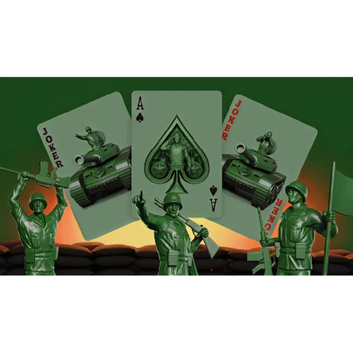 Army Men Playing Cards
