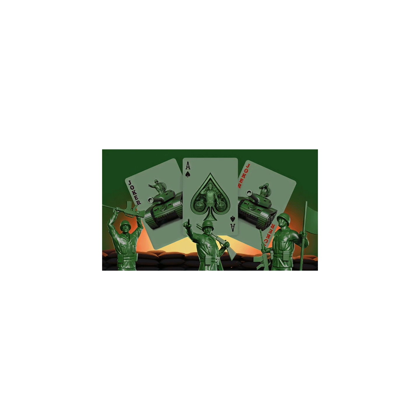 Army Men Playing Cards