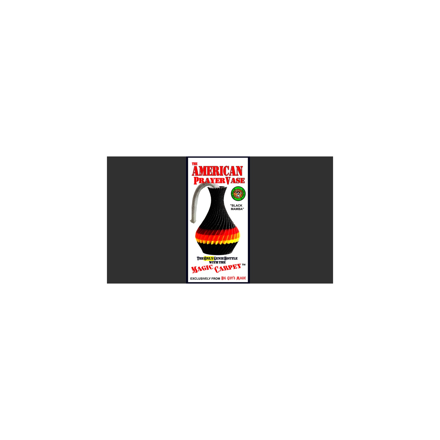 The American Prayer Vase Genie Bottle BLACK MAMBA by Big Guy's Magic