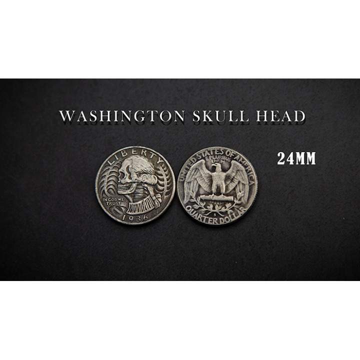 WASHINGTON SKULL HEAD COIN by Men Zi Magic