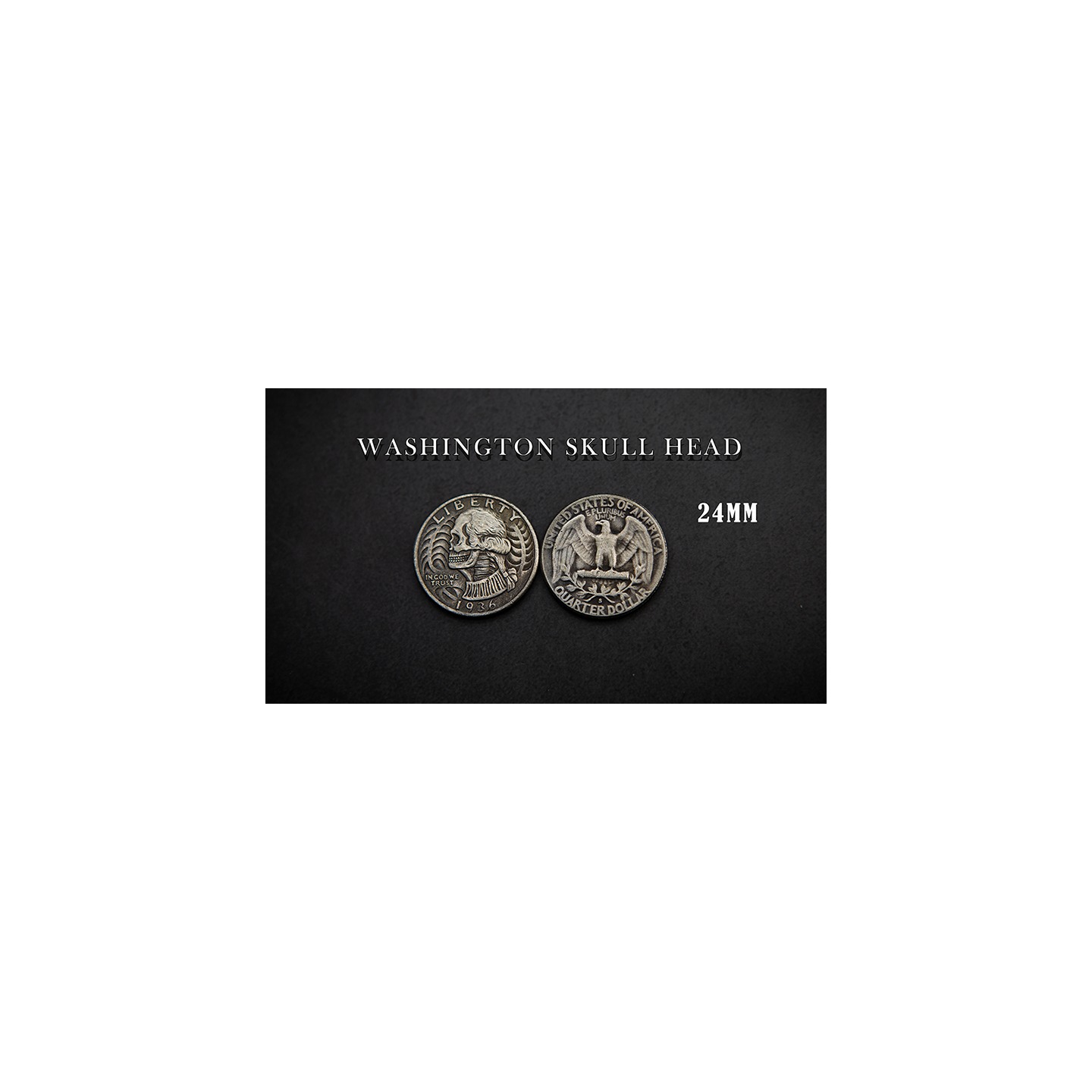 WASHINGTON SKULL HEAD COIN by Men Zi Magic