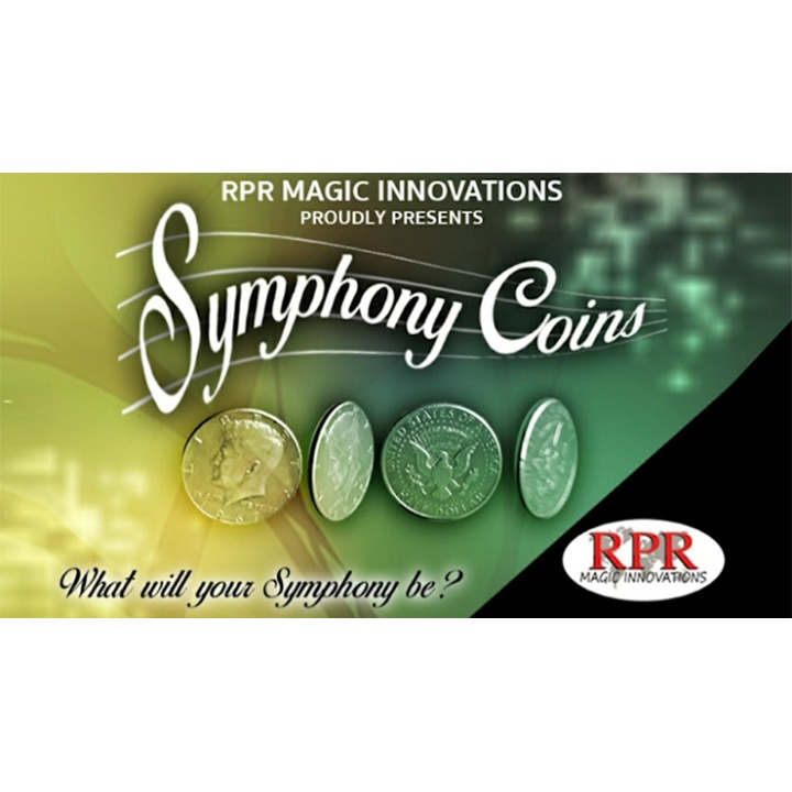 Symphony Coins (US Quarter) Gimmicks and Online Instructions by RPR Magic Innovations