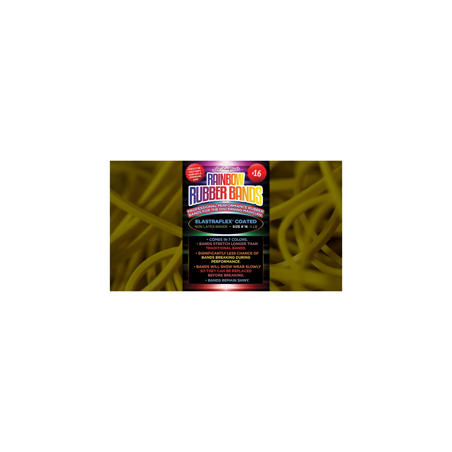 Joe Rindfleisch's SIZE 16 Rainbow Rubber Bands (Russell Leeds -Yellow ) by Joe Rindfleisch