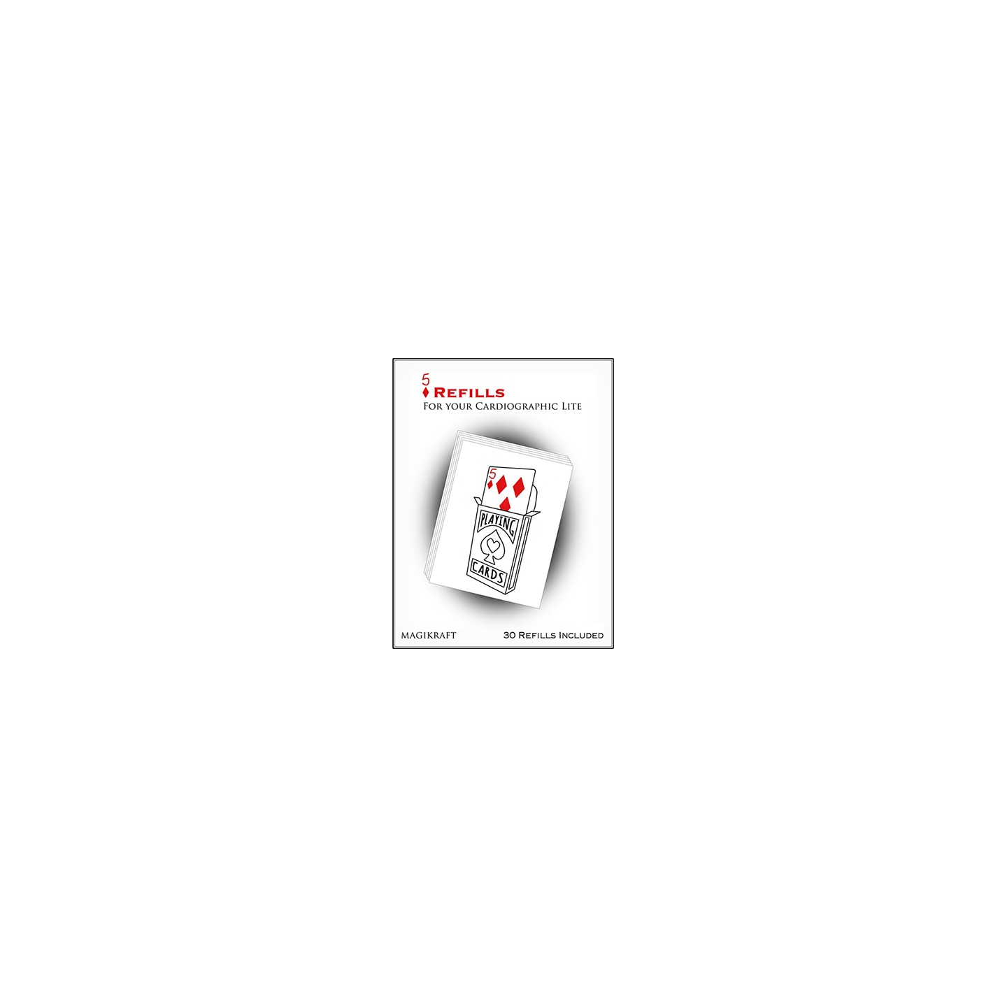 Cardiographic Lite RED CARD 5 of Diamonds Refill by Martin Lewis