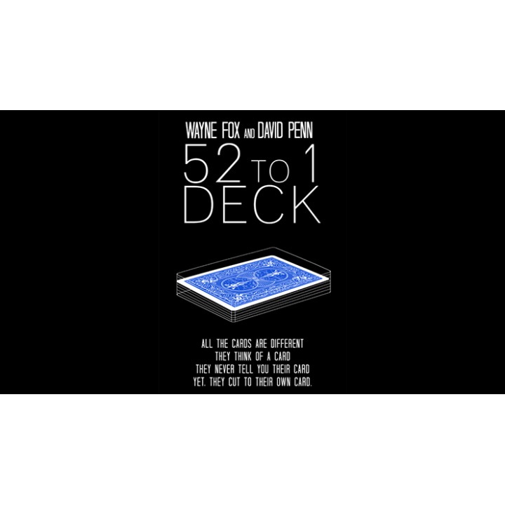 The 52 to 1 Deck Blue (Gimmicks and Online Instructions) by Wayne Fox and David Penn