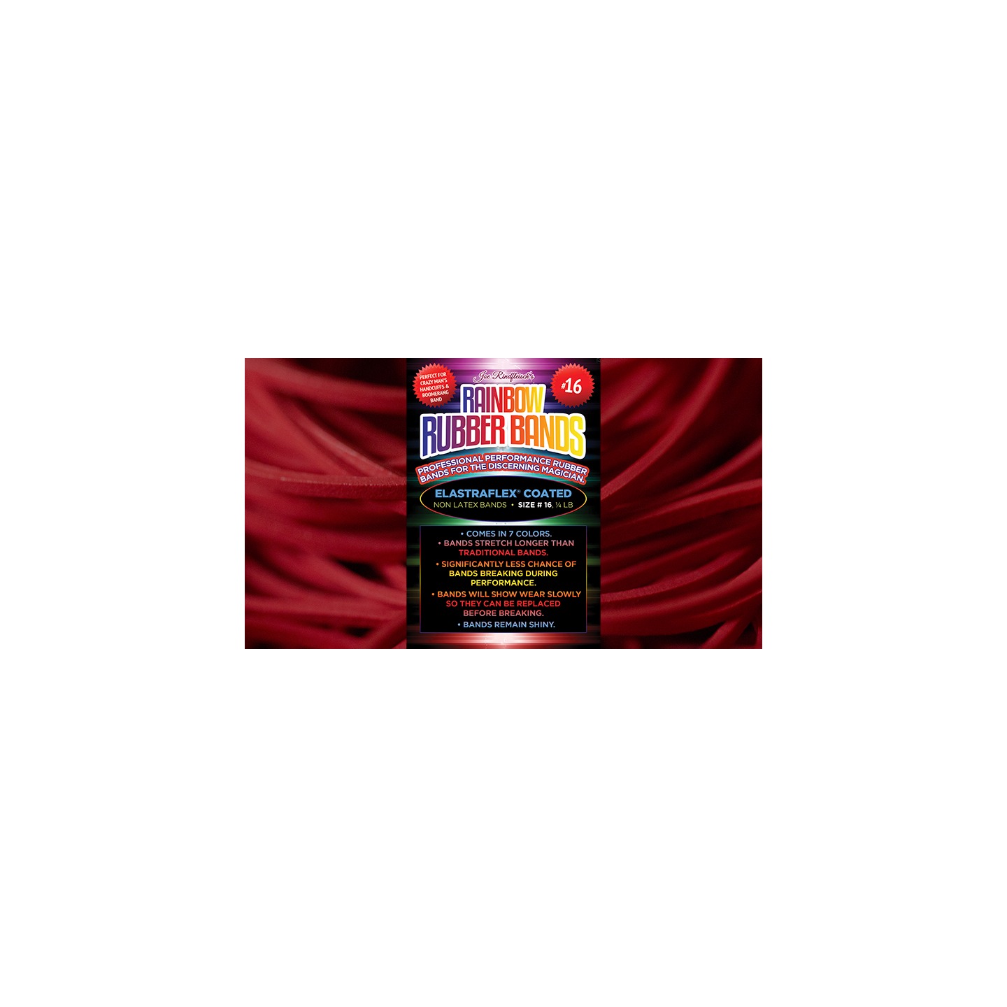 Joe Rindfleisch's SIZE 16 Rainbow Rubber Bands (Joe Rindfleisch - Red Pack) by Joe Rindfleisch