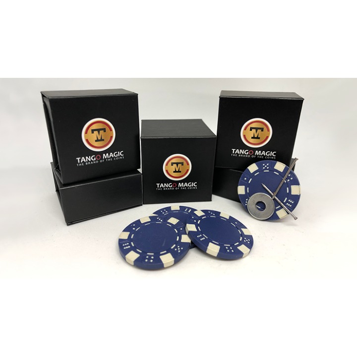 Magnetic Poker Chip Blue plus 3 regular chips (PK003B) by Tango Magic