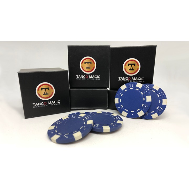TUC Poker Chip Blue plus 3 regular chips (PK002B) by Tango Magic