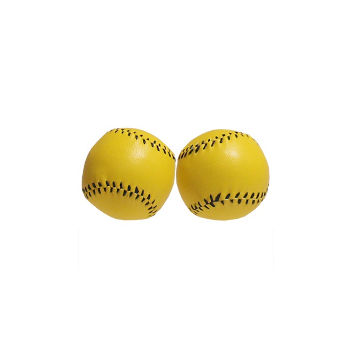 Chop Cup Balls Yellow Leather (Set of 2) by Leo Smetsers