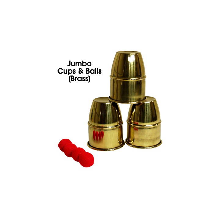 Jumbo Cups & Balls (Brass) by Premium Magic