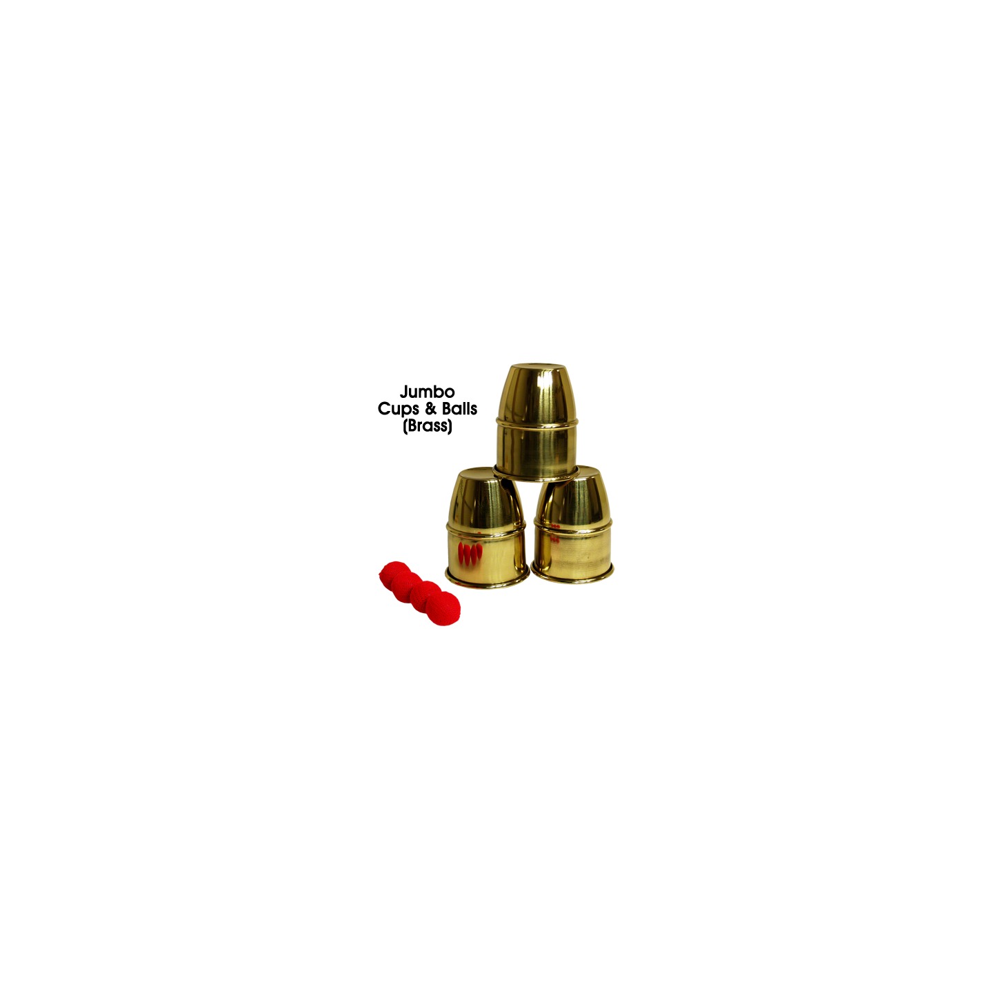 Jumbo Cups & Balls (Brass) by Premium Magic