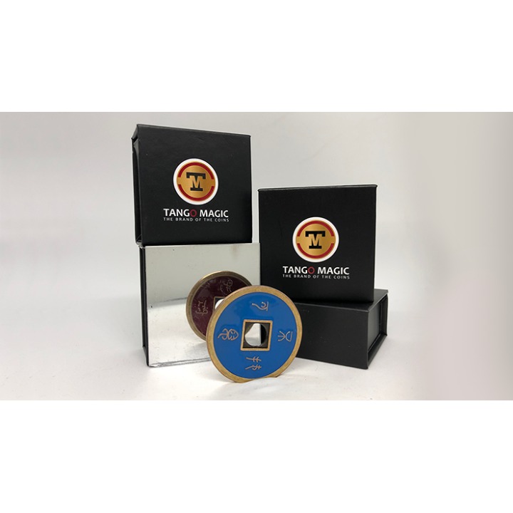 Chinese Coin (CH0021) Blue & Red by Tango Magic - Tricks