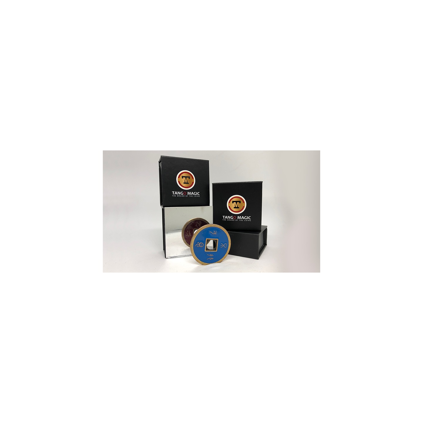 Chinese Coin (CH0021) Blue & Red by Tango Magic - Tricks