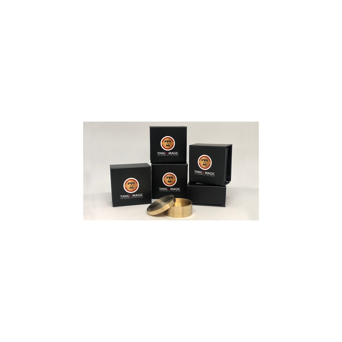 Okito Coin Box (BRASS w/Online Instructions)(B0028) One Dollar by Tango Magic
