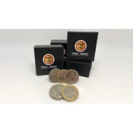 Euro-Dollar Hopping Half (1 Euro and Quarter Dollar) by Tango Magic-Trick (ED004)