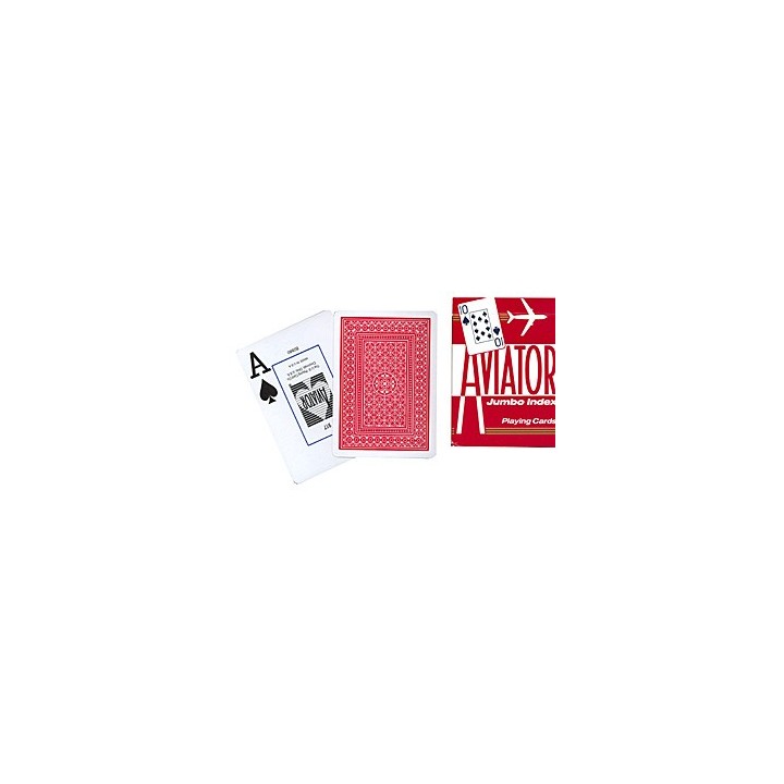 Cards Aviator Jumbo Index Poker Size (Red)